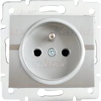 Elektrická zásuvka Kanlux stříbrná nástěnná Elektrická Zásuvka