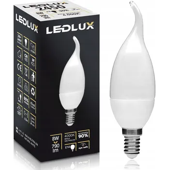 Žárovka LED žárovka E14 SMD 8W (ekvivalent 80W) neutrální bílá, tvar plamínek