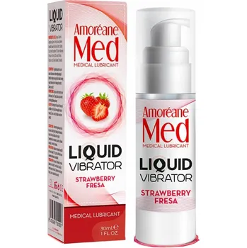 Lubrikační gel Amoréane Med Liquid Vibrator Strawberry Gel 30 ml