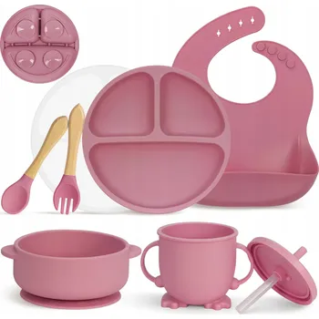 dětská jídelní sada MOJINL Silikonová Sada Nádobí pro Děti Protiskluzová BPA Free