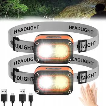 Čelovka ČELOVKA AKUMULÁTOROVÁ LED ČELOVKA SVÍTILNA NA HLAVU SENZOR POHYBU 2x