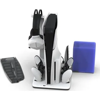 Hra pro PlayStation DLX+ LED Multi Function Charger Tower standard - White (PS5)