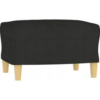 Taburet Černá podnožka 60 x 50 x 41 cm, látka, překližka, houbička