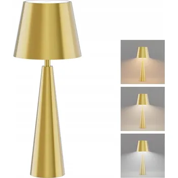 Lampička BEZDRÁTOVÁ LED LAMPIČKA TŘI BARVY SVĚTLA VODĚODOLNÁ DOTYKOVÁ ZLATÁ