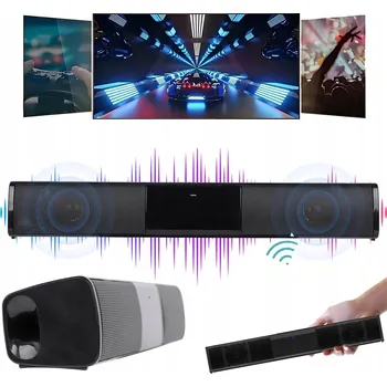 Bluetooth reproduktor BLUETOOTH 5.0 REPRODUKTOR SOUNDBAR S FM RÁDIEM K POČÍTAČI NOTEBOOKU USB ČERNÝ