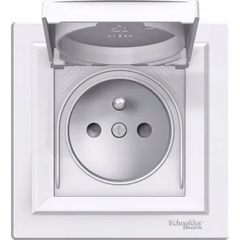 Elektrická zásuvka Schneider ASFORA Zásuvka hermetická IP44 bílá
