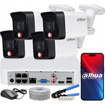 Bezpečnostní kamera Sada kamer pro monitoring Dahua, 4 kamery 6 Mpx IP PoE Dual Light, 1 TB
