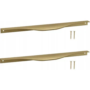 Nábytkové kování Sada 2x nábytková úchytka hranová hliníková zlatá matná na nábytek 340 mm