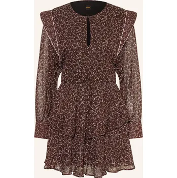 Dámské šaty Boss Dámské Šaty Doulena, tmavě červená / černá / režná, 34