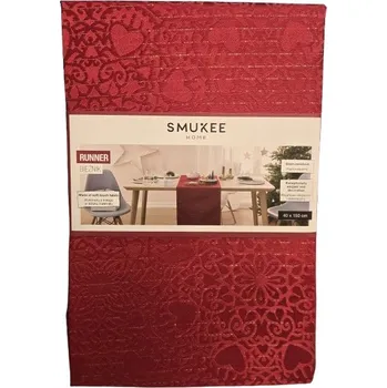 ubrus SMUKEE Vánoční běhoun na stůl, odolný proti skvrnám, 40x150 cm, červený 102