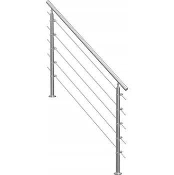 Zábradlí Schodišťové madlo zábradlí 150 cm 5 příček nerezová ocel sada na terasu