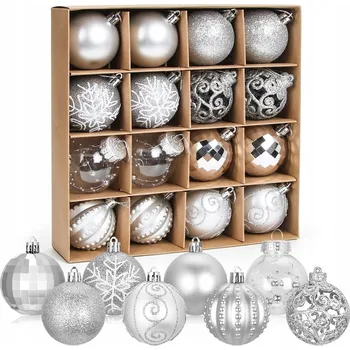 Vánoční dekorace SADA 16 KUSŮ VÁNOČNÍCH VÁNOČNÍ BAŇKY , 6CM PLASTOVÉ VÁNOČNÍ OZDOBY