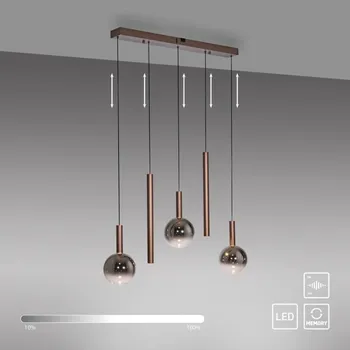 Závěsné svítidlo PAUL NEUHAUS BOWL 5 - 5 světelných bodů, integrovaný LED zdroj