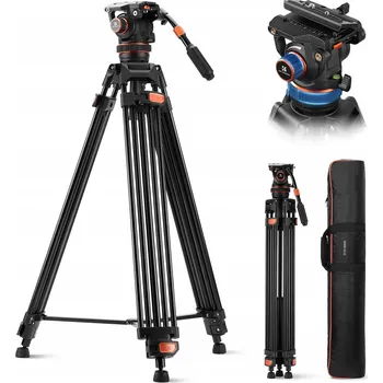 Stativ STATIV pro natáčení videa 1.91m Hliníkový VIDEO Stativová hlava K&F KF09.148V1