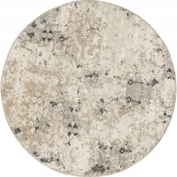 Koberec PROTISKLUZOVÝ KOBEREC KULATÝ DO OBÝVACÍHO POKOJE VZHLED BETONU BÉŽOVÝ VINTAGE prům. 100 cm