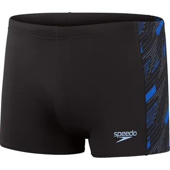 Pánské plavky Speedo Hyperboom Panel Aquashort Black/Curious Blue/True Cobalt S - UK32