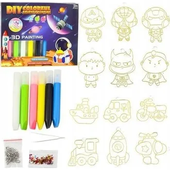 kreativní sada Sada na Malování Vesmíru 3D DIY, 6 Barev, Ozdoby 12 ks