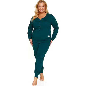 Dámské pyžamo Dámské dlouhé pyžamo Doctor Nap PM.4349 Barva: Zelená, Velikost: L