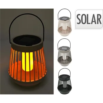 Louč lampa solární pr.13cm, v.15cm LED ABS/PS/Fe