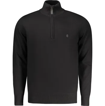Pánský svetr Pánský černý svetr s polovičním zipem COVERI MOVING černá 3506739