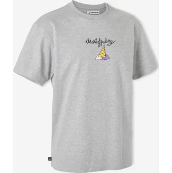 Pánské tričko DECATHLON Bavlněné tričko s krátkým rukávem TS500 The Art of Failing M ŠEDÁ