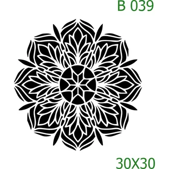 Plastová šablona pro malování - Mandaly a dortovky - Mandala (B039) - 30 x 30 cm , Lepící fólie