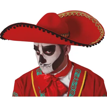 Karnevalový doplněk Guirca Klobúk - Mexický, červený