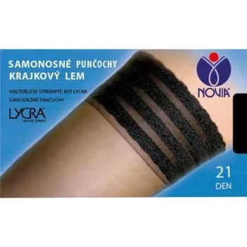 Dámské punčochy Punčochy C03 NOVIA | samonosné V049 černá 27