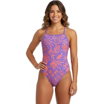 Dámské plavky Speedo Printed Web Back Purple / Pink XXS - UK28