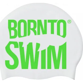 Silikonová čepice BornToSwim Classic Silicone Bílo/zelená