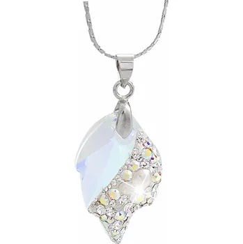 Módní doplněk JSB bijoux s.r.o. Náhrdelník z bižuterní slitiny s krystalem ve tvaru listu Swarovski AB