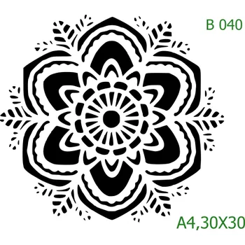 Plastová šablona pro malování - Mandaly a dortovky - Mandala (B040) - 30 x 30 cm , Lepící fólie