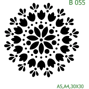 Plastová šablona pro malování - Mandaly a dortovky - Mandala (B055) - A5 , Lepící fólie