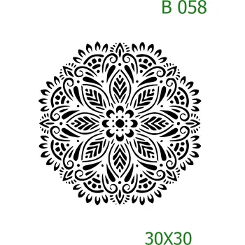 Plastová šablona pro malování - Mandaly a dortovky - Mandala (B058) - 30 x 30 cm , Lepící fólie