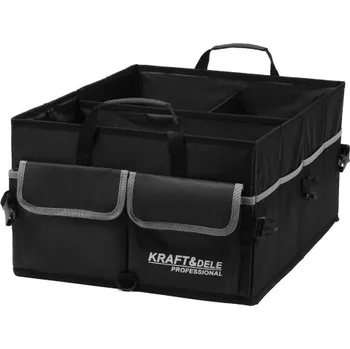 Kraft&Dele KD11884, Organizer automobilový 54 × 40 × 27 cm | 3 přihrádky, 2 kapsy, skládací