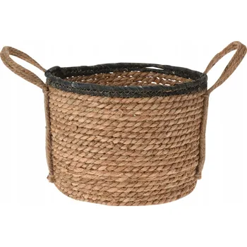 Úložný box Košík z mořské trávy Rona (25x25x25cm) - malý, přírodní/černý