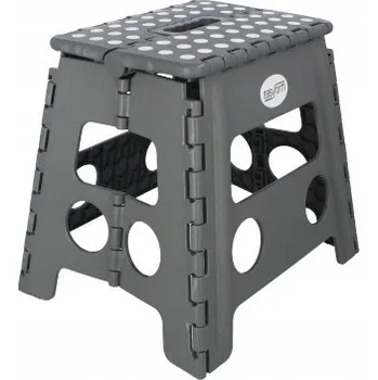 Stolička Skládací stolička protiskluzová šedá 32 cm nosnost 150 kg