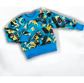 Dívčí mikina Dětské mikiny přes hlavu 74/80 Velikost: 74/80 bagry na jeansu Dětské mikiny přes hlavu