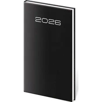 Diář Helma - Old Karachi - týdenní diář 2026, černý, kapesní, 8 × 15 cm