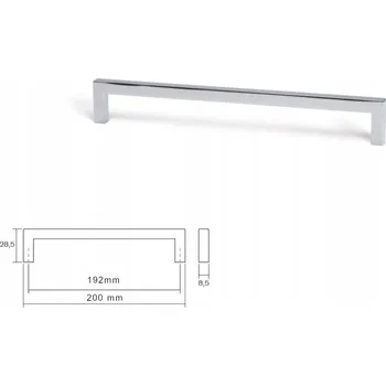 Nábytková úchytka VIEFE 0056 U 192 mm chrom lesklý
