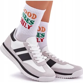 Dámské tenisky DÁMSKÉ SPORTOVNÍ BOTY SNEAKERS BÍLÉ ŠNUROVACÍ NÍZKÉ VEL. 38