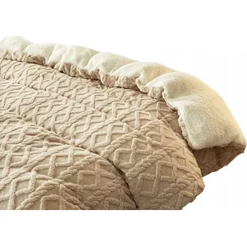 deka Oboustranná bavlněná přikrývka Ecarla 180 x 220 cm hnědá