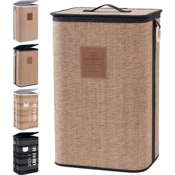Koš na prádlo MUZILIFE Bambusový koš na prádlo 72L skládací tmavě hnědý