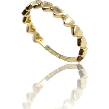 Šperk Zlatý prsten se srdíčky, v. 54, 1,18 g, Au 585