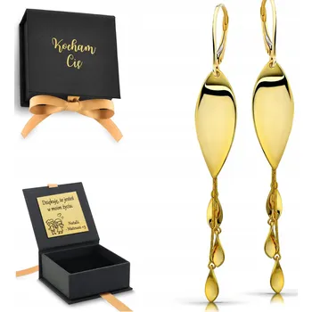 Náušnice Stříbrné náušnice pozlacené visací slzy dlouhé řetízky 925 řetízkové