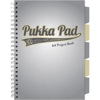 Blok Notes Pukka Pad A4 v odstínech šedé a stříbrné