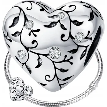 Přívěsek STŘÍBRNÝ PŘÍVĚSEK SRDCE stříbro 925 korálek