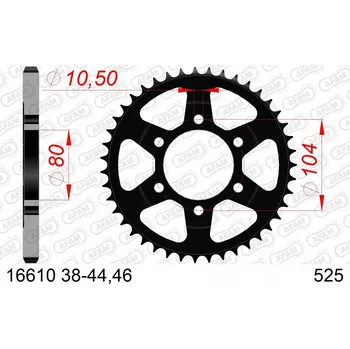 Nářadí na motocykly 16610-40 OZUBENÉ KOLO POHÁNĚNÉ ZADNÍM MOTOREM, OCELOVÉ, ČERNÉ AFAM