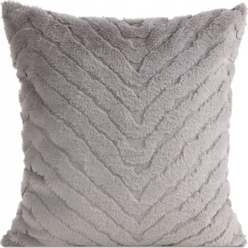 Povlak na dekorativní polštářek Dekorační povlak na polštář KATE 45x45 Eurofirany stříbrný chlupatý s 3D efektem