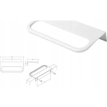 Nábytkové kování Nábytková úchytka VIEFE RIM 0552 rozteč 96, délka 120 bílá matná 0552096ZM1